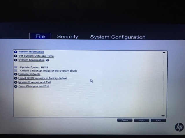 Windows BIOS menu.