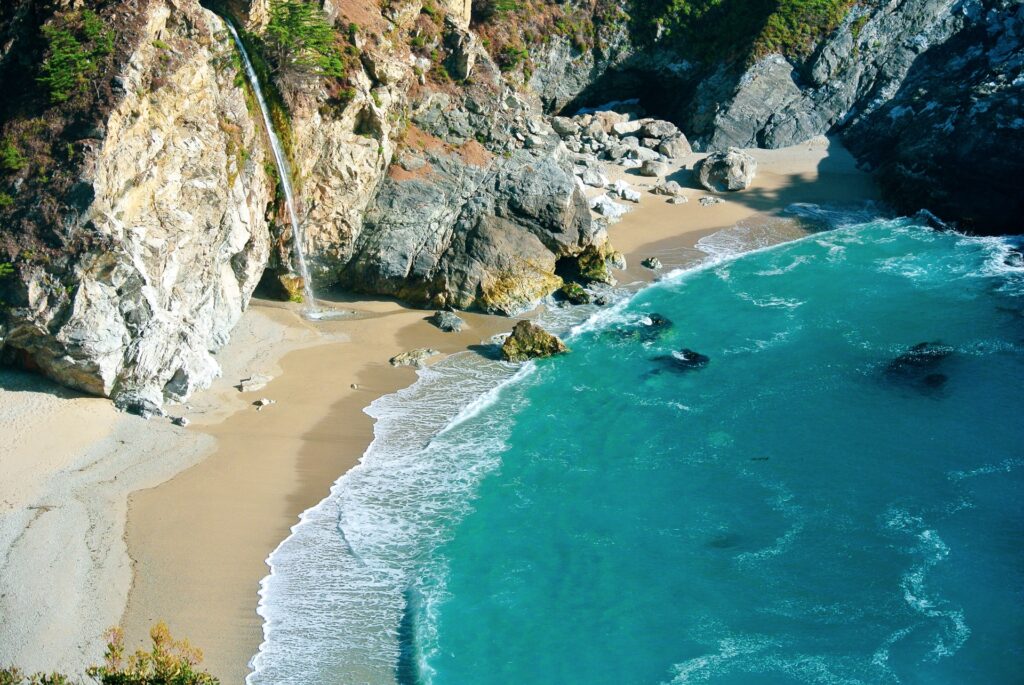 Aerial view of ocean.