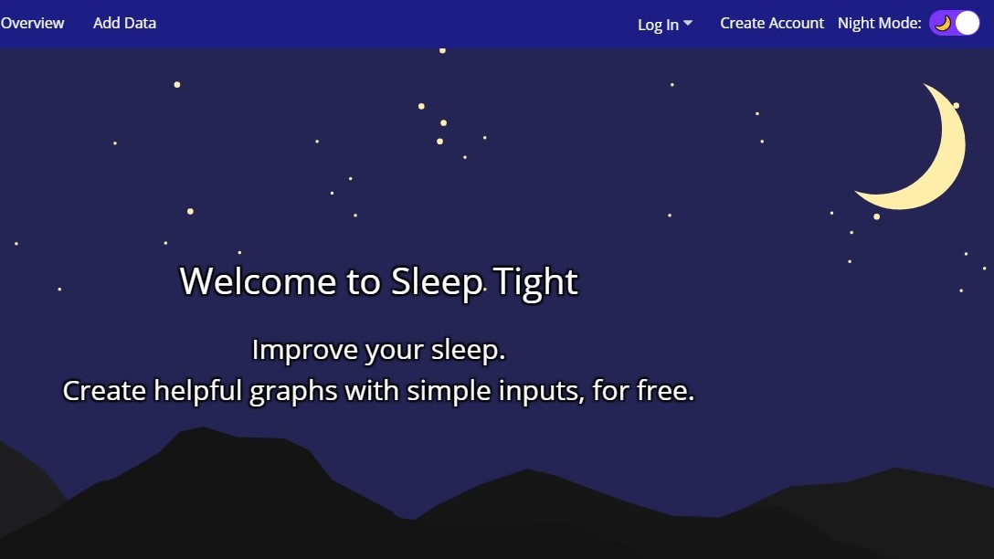 Sleep app landing page