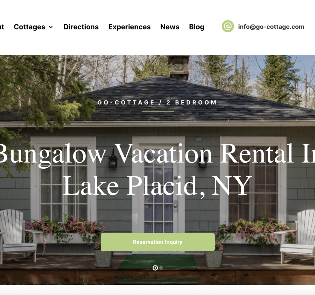 Homepage of Go-Cottage