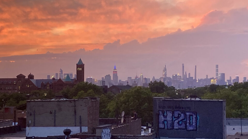 New York city skyline seen from Bed-Stuy