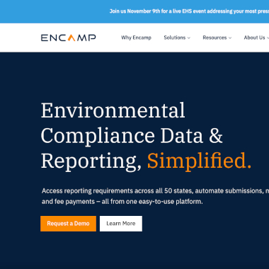 Encamp homepage screenshot