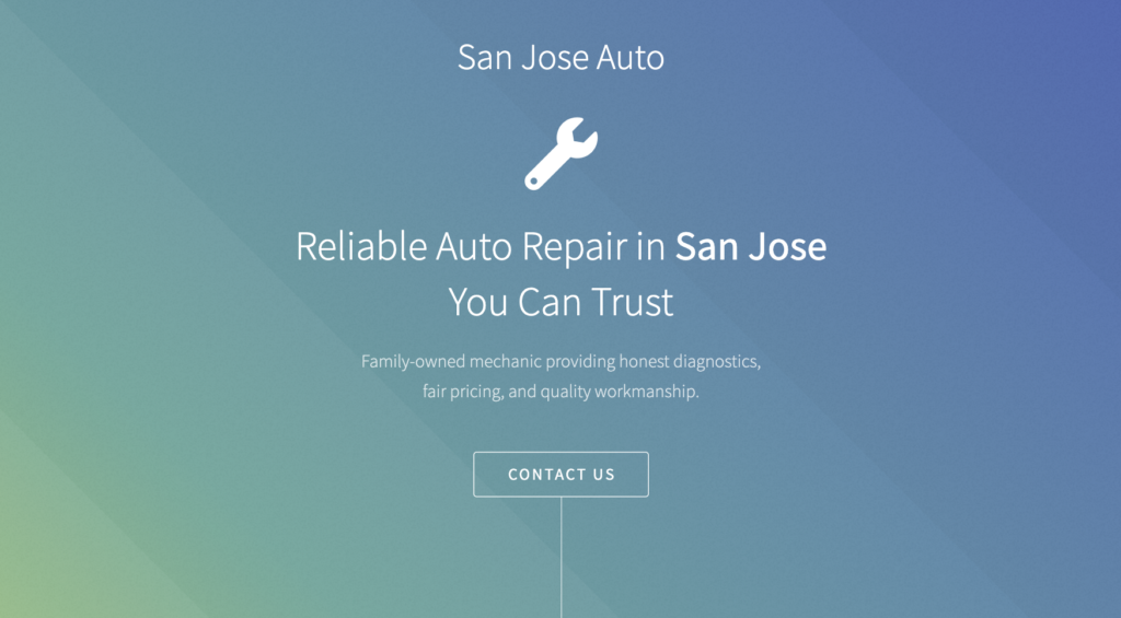 San Jose Auto homepage screenshot