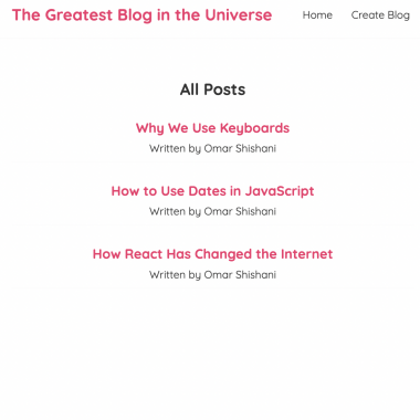 Screenshot of React blog post