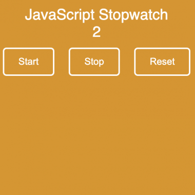 Screenshot of javascript stopwatch