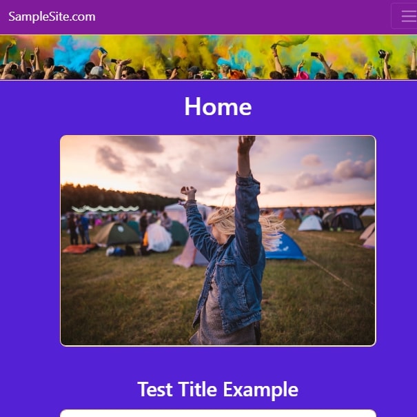 Website landing page.