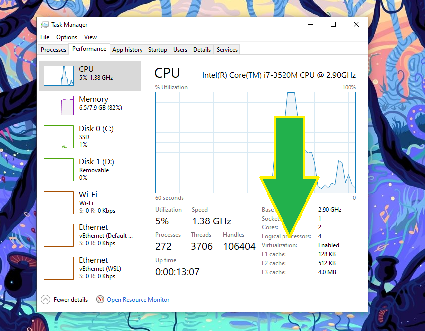 Windows task manager.