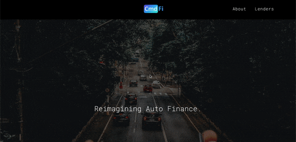 CommandFi homepage screen recording gif