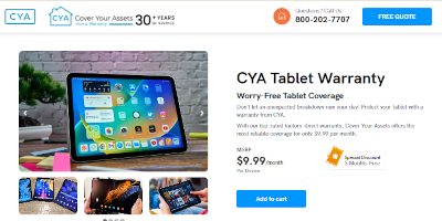 Screenshot 2023-08-15 184646 CYA Tablet warranty page screenshot