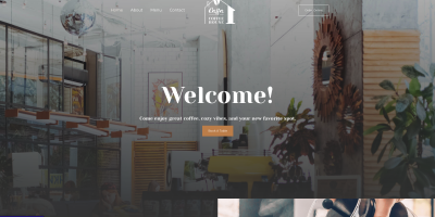 Coffee house homepage.